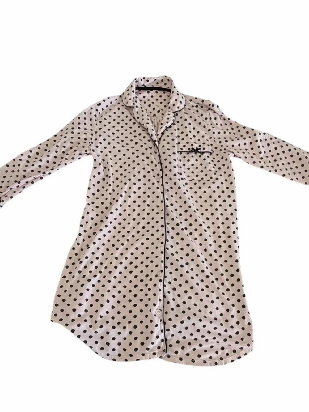 Kate Spade New York Pink Black Polka Dot Pajama Sleep Shirt Size S